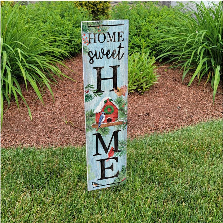 ST Creations - Wholesale Garden/Lawn Stake - Home Sweet Home Wntr Birdhouse - Stand-Out Signsâ„¢ Tall SO1
