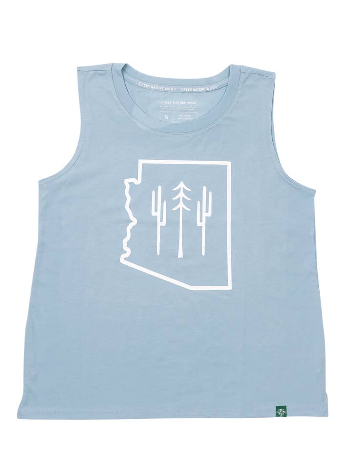 Arizona Wilderness Women's Muscle Tank | Morning Mist for wholesale by Keep Nature Wild