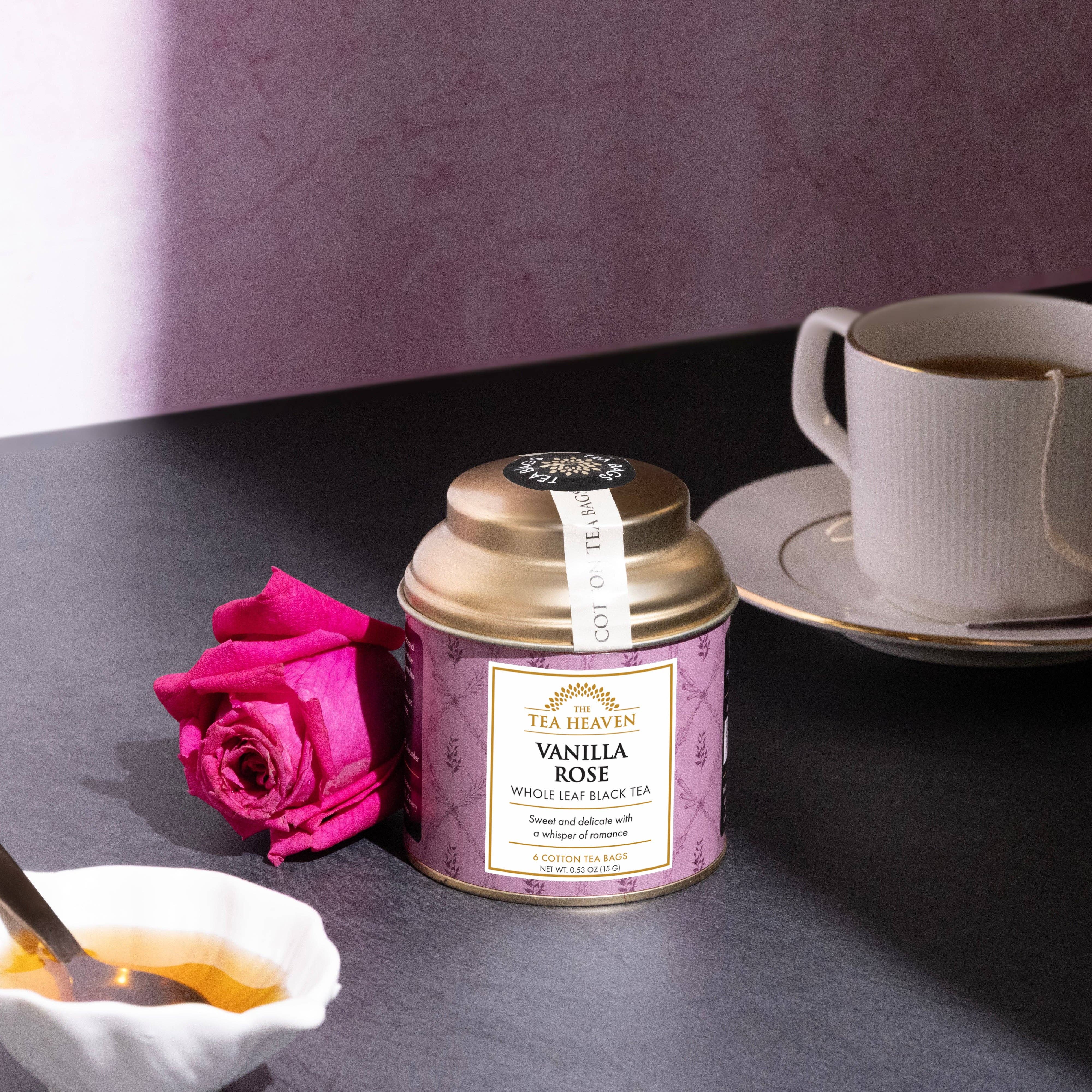 The Tea Heaven - Wholesale Tea Bags - Vanilla Rose Mini Tea Bag Canister2