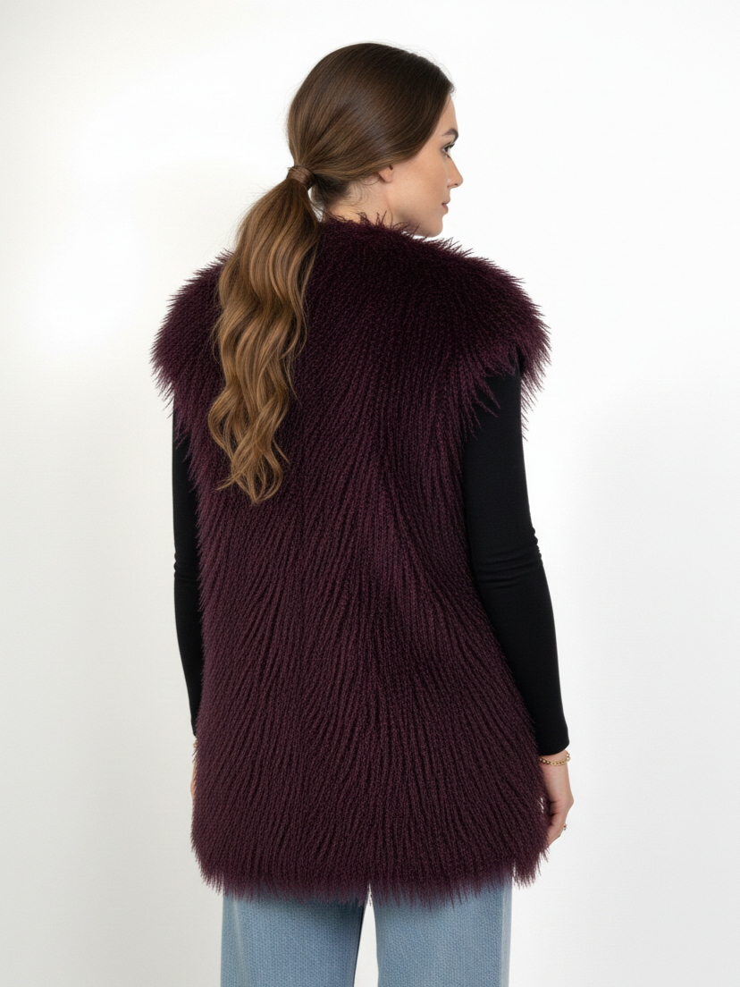 KZELL PARIS – wholesale Väst - Dam – ÄRMLÖS VÄST I FUSKFÅRSKINN6