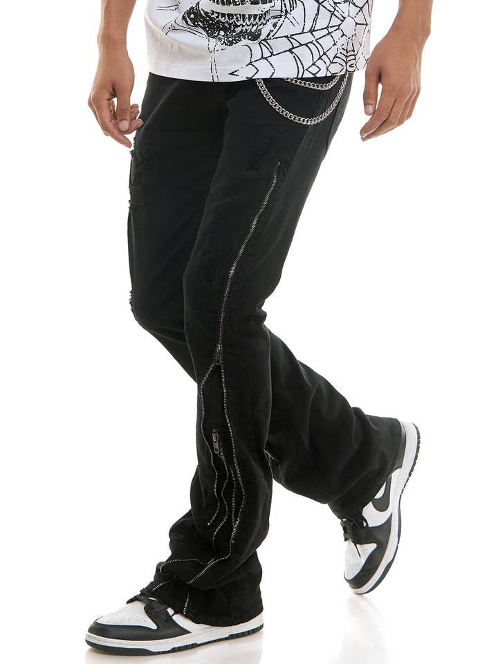 KDNK - Wholesale Jeans - Men's - DOUBLE ZIPPER FLARE JEANS10