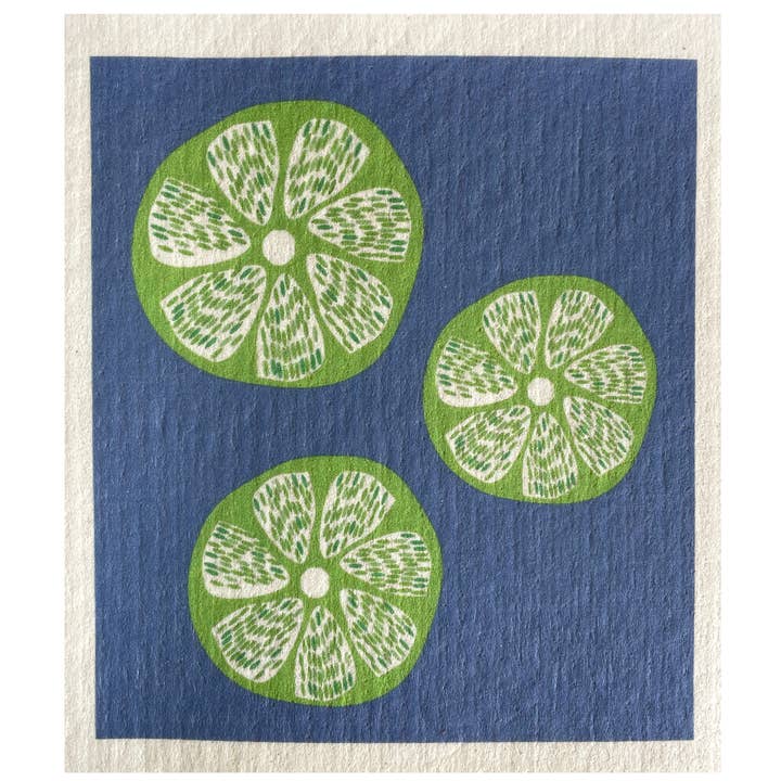 Ink and Fiber Designs - Wholesale Dishcloth - Limes Swedish Dishcloth