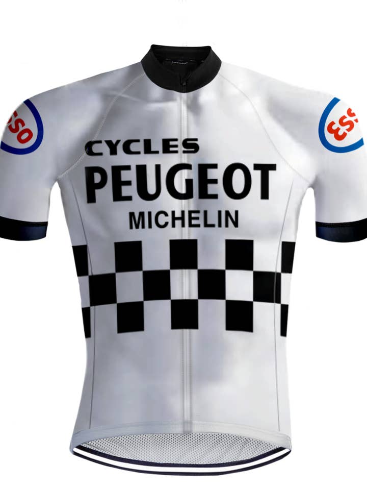 REDTED - Wholesale Athletic Top - Men's - Retro Cycling Kit Peugeot White/Black - REDTED1