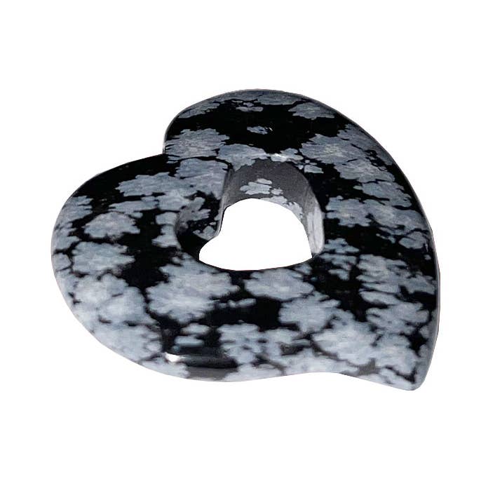 Chinese PI or Snow Obsidian Donut - Heart for wholesale by France Mineraux