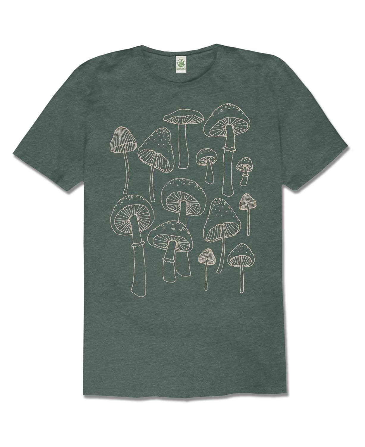 Soul Flower - Wholesale Screen Printed T-Shirt - Unisex - Mushrooms Recycled T-Shirt - Unisex - Souvenir Tees0