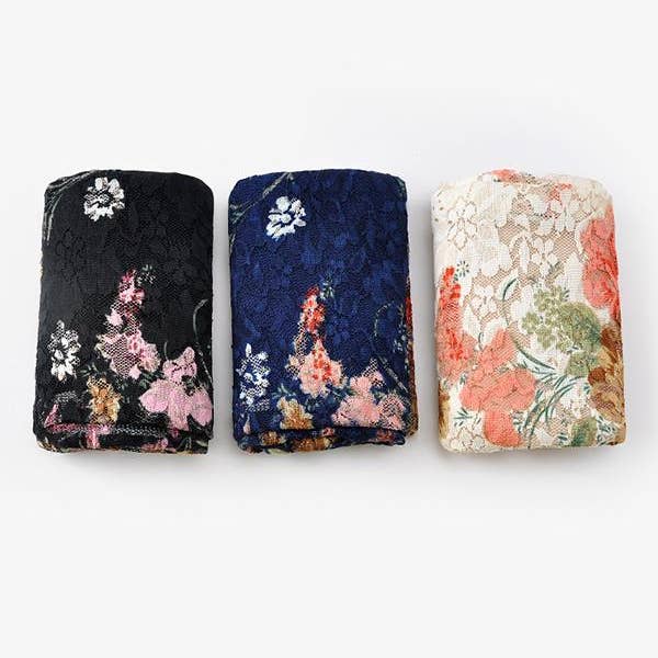 VividLux - Wholesale Beanie – Women's - Lace-paneled Floral All seasons Hood3