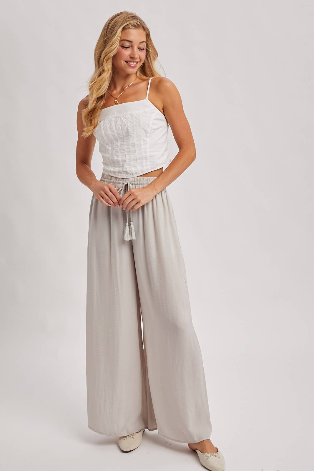 Bluivy - Wholesale Pants - Women's - SILKY PALAZZO WIDE LEG PANTS11