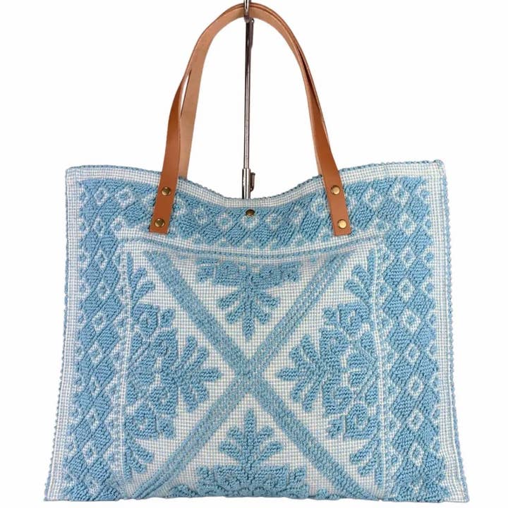 JIJOU CAPRI - Vendita all'ingrosso Borsa tote - Donna - Borsa Tote Grande in Tela Intrecciata MICA con Tracolla in Pelle