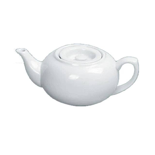 EcoQuality - Wholesale Tea Pot - 8 1/4" x 5" x 3 1/4" Coffee/Teapot With Lid Porcelain 24 Oz White0