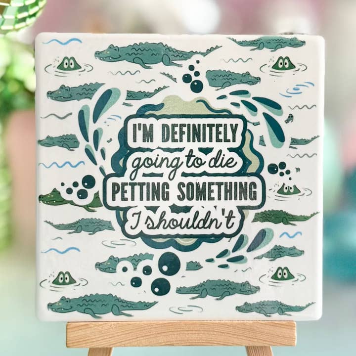 Die Petting Something I Shouldn't Ceramic Coaster for wholesale by HandCrofted
