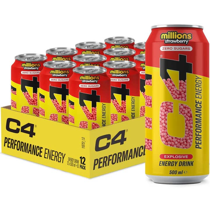 C4 Energy Drink Millions Strawberry 12x500ML pour la vente par CargoPirate