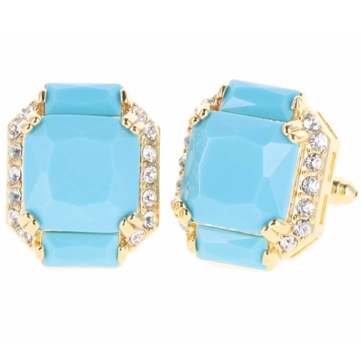 Dubal Brothers - Wholesale Cufflinks - Vittorio Vico Rectangular Colored Diamond Flanked Crystal Cufflinks (CL 74XX) by Classy Cufflinks20