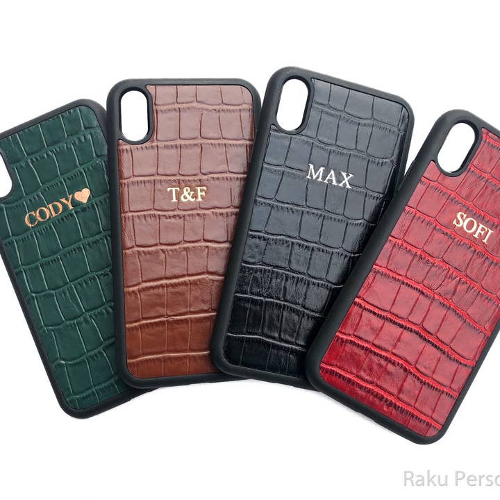 rakupersonalized - Wholesale Phone Case - Women's - Initial Iphone XR Case Black Powder Pink Custom Leather, Phone Case Iphone XR Womens Gifts Personalized, Embossed Leather Phone Case5