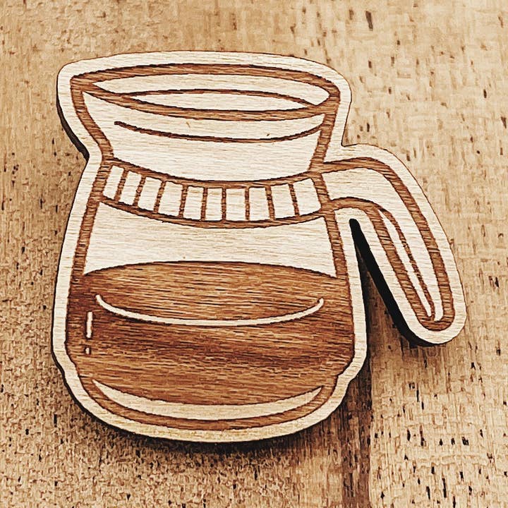 Coffee Pot Wooden Pin for wholesale by The Wooden Pin