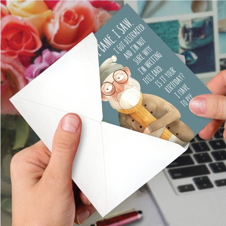 NobleWorks - Wholesale Birthday Card - 1 Funny Birthday Greeting Card - Got Distracted - NobleWorks3