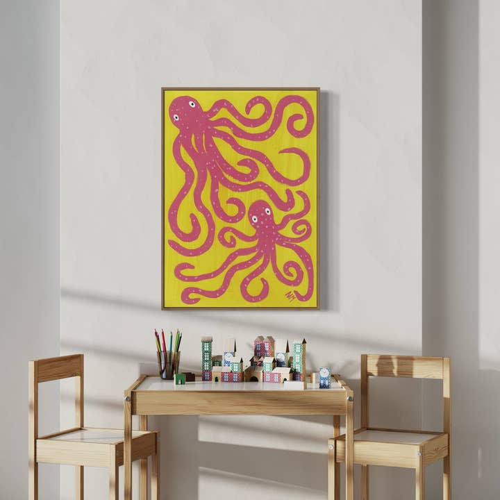 Nancy McKie - Wholesale Art Print - Pink octopus3