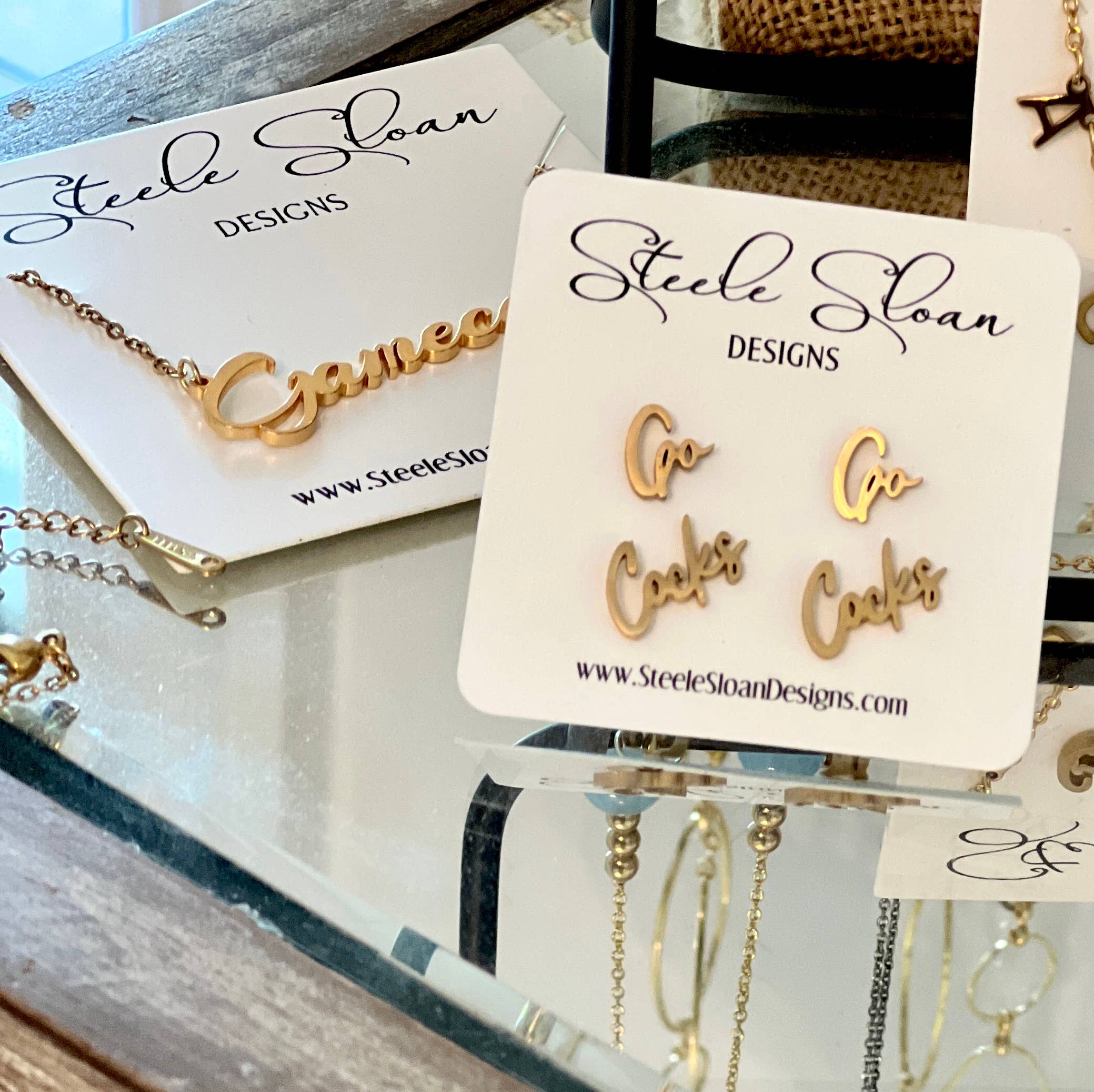 Steele Sloan Designs - Wholesale Stud/Post Earrings - NEW University of South Carolina Gamecocks Go Cocks Earrings2