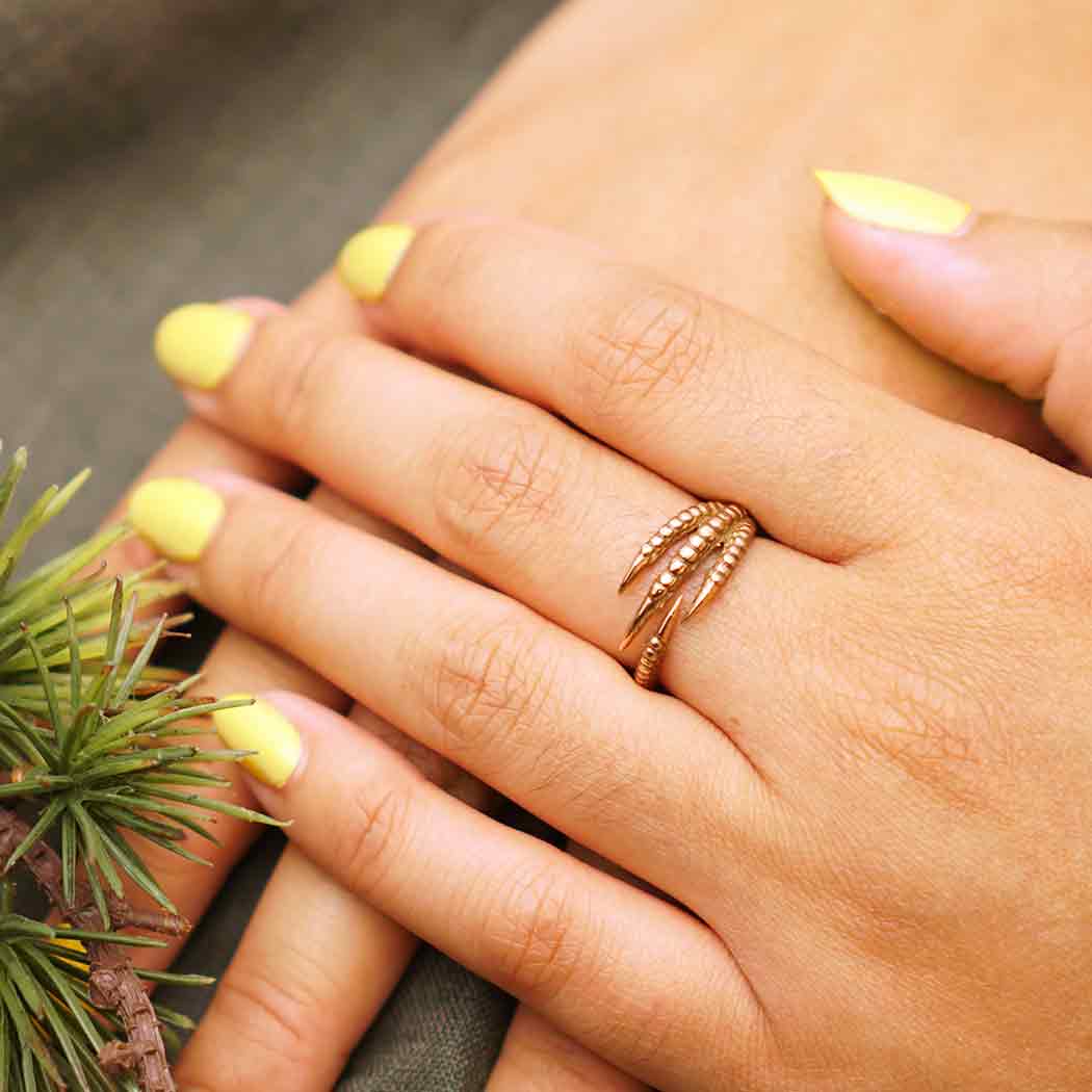 Nina Designs - Vente Bague de cocktail/de cérémonie - Bague réglable griffe d’oiseau en argent sterling ou bronze4