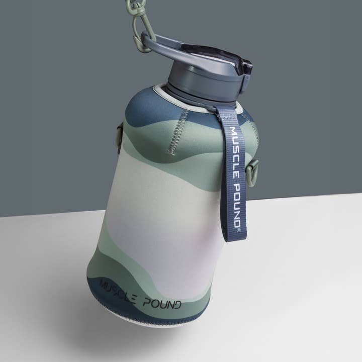 MUSCLE POUND - Wholesale Water Bottle - Half Gallon Bottle with Sleeve & Straps - Hydration Jug41