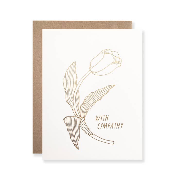 Sympathy / Gold Foil With Sympathy Tulip for wholesale by Hartland Cards
