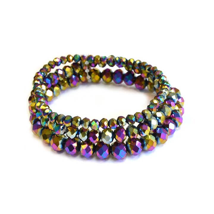 StarryNYC - Wholesale Jewelry Set - 3 Pcs Set Stackable Multi Glass Beaded Stretch Bracelets22