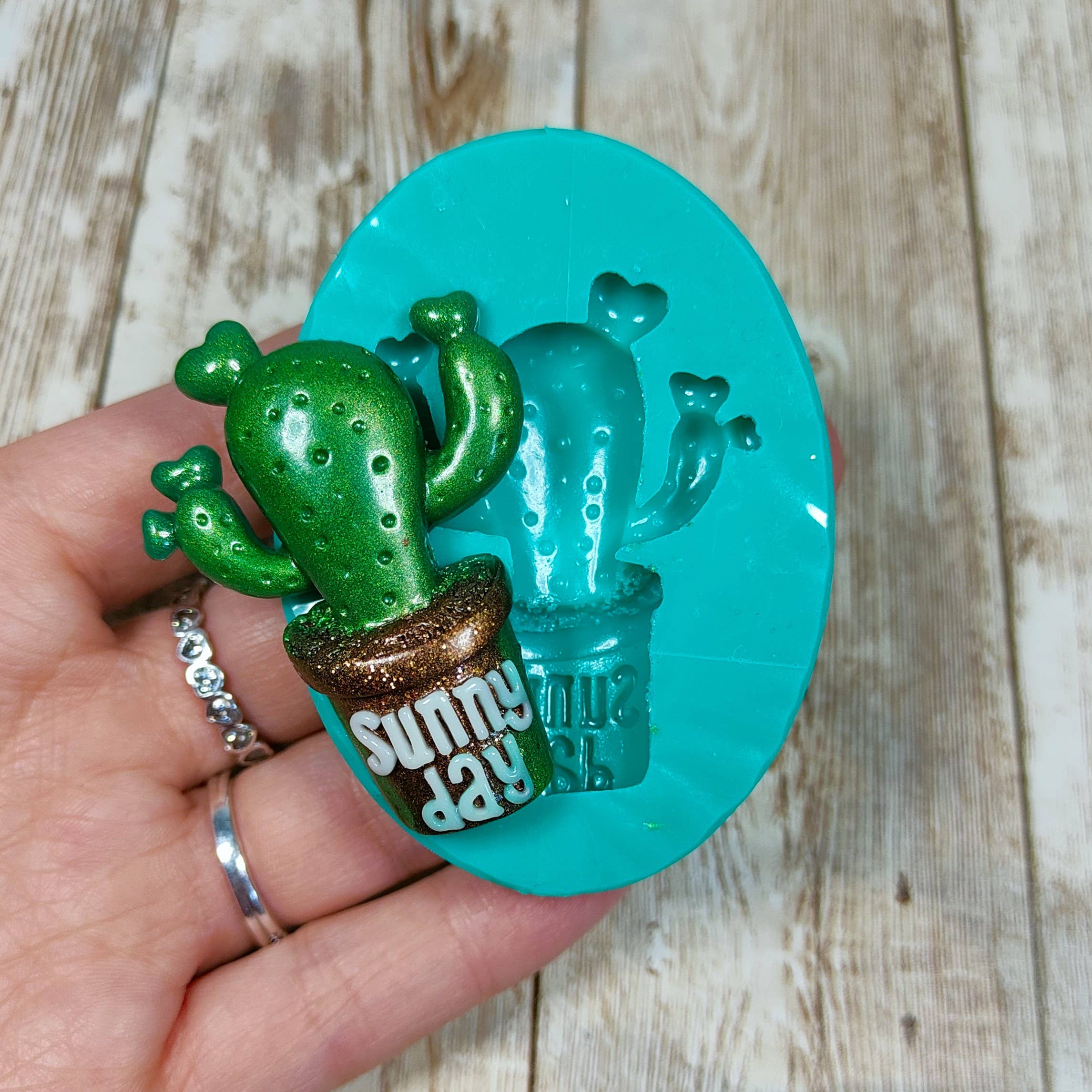 Serena Creazione di Serena Stampone - Vente Kit de bricolage - Moule Cactus Sunny Day 5cm en silicone pour résine et plâtre0