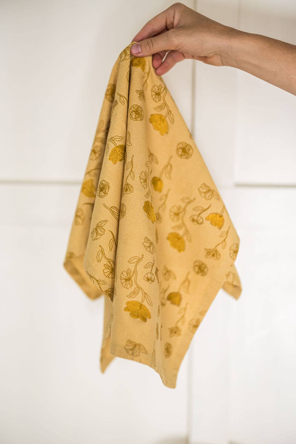 Galley and Fen - Wholesale Tea Towel - Yellow Poppy Embroidered Tea Towel4