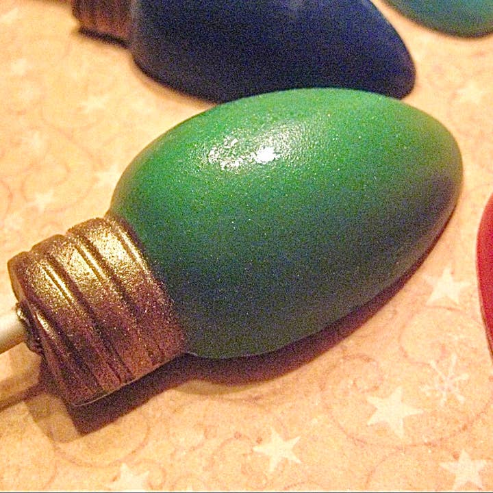 Delightful Chocolates - Wholesale Lollipop - Christmas Tree Light Bulb Chocolate Lollipops 2