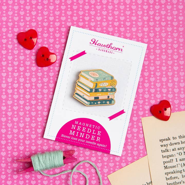 Hawthorn Handmade - Wholesale Embroidery/Cross Stitch Supplies - Book Lover Needle Minder | Gift for Crafters