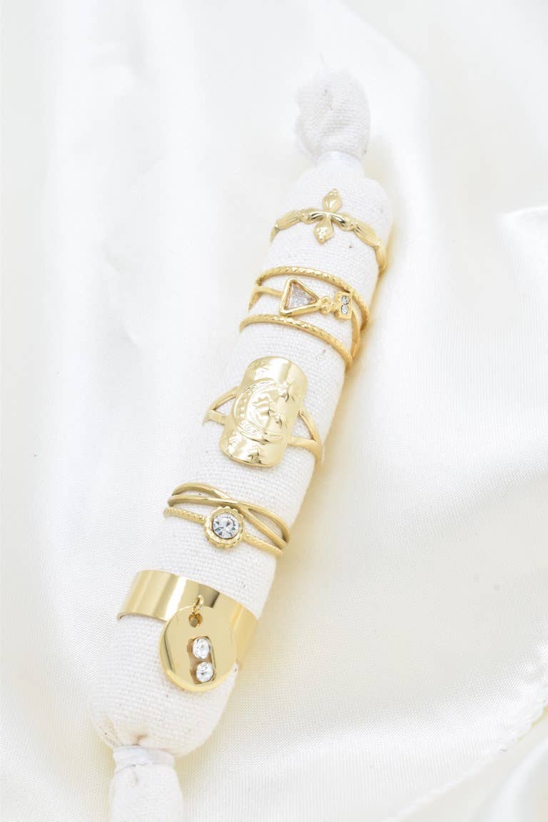 Kapyco - Wholesale Band/Stacked Ring - Set of 5 stainless steel rings - PR014BG-OR