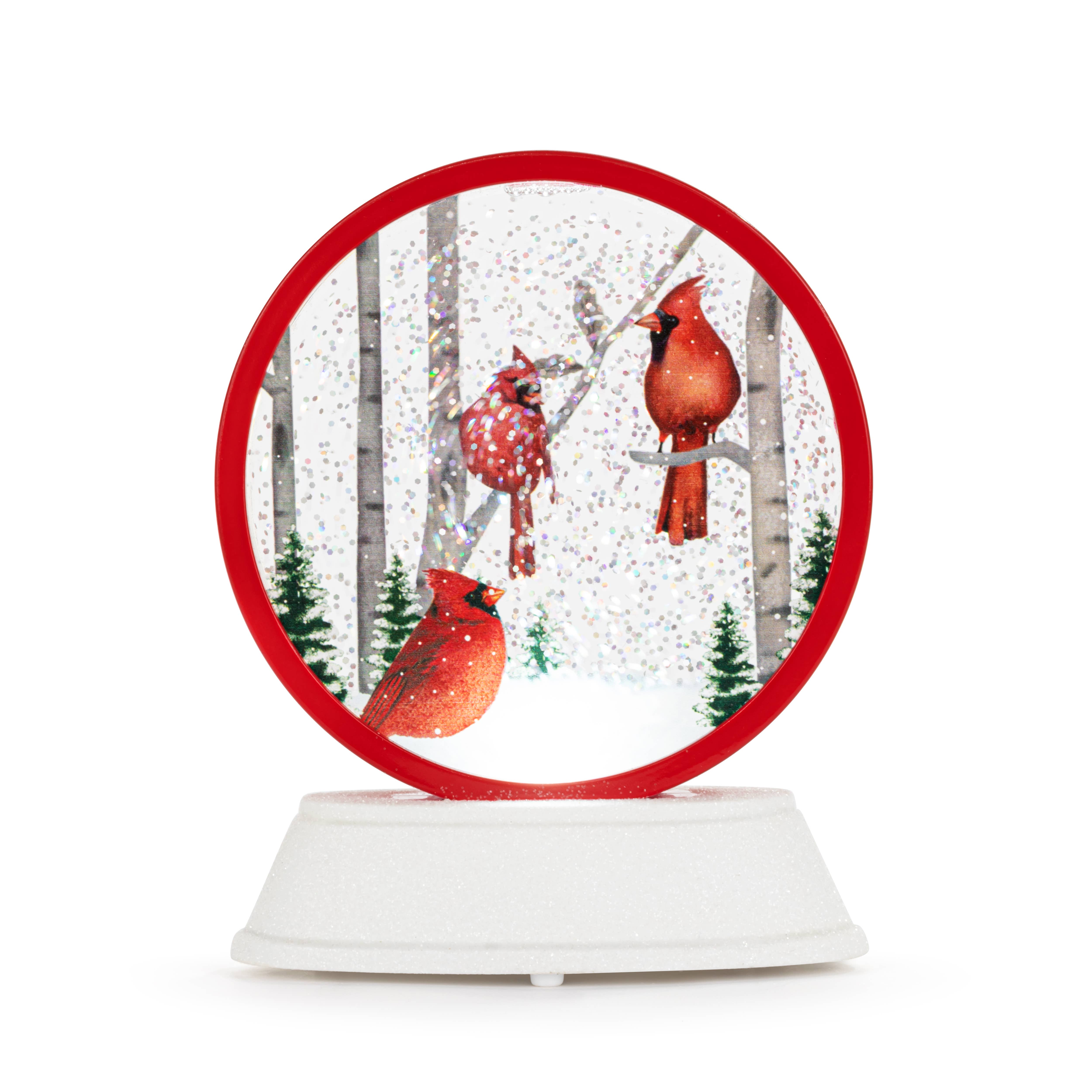 DEMDACO - Wholesale Christmas Decoration - Sparkly Red Cardinal LED Snow Globe - 4x5.5in