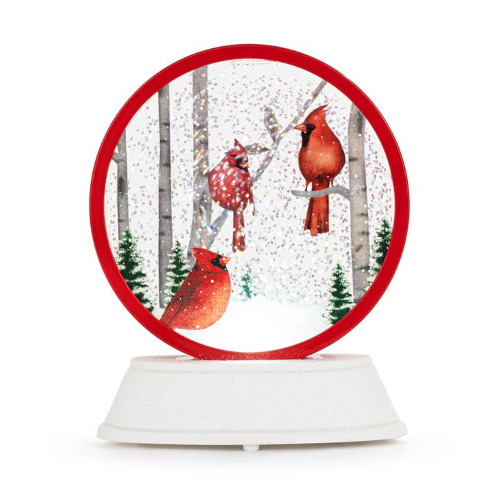 DEMDACO - Wholesale Christmas Decoration - Sparkly Red Cardinal LED Snow Globe - 4x5.5in0