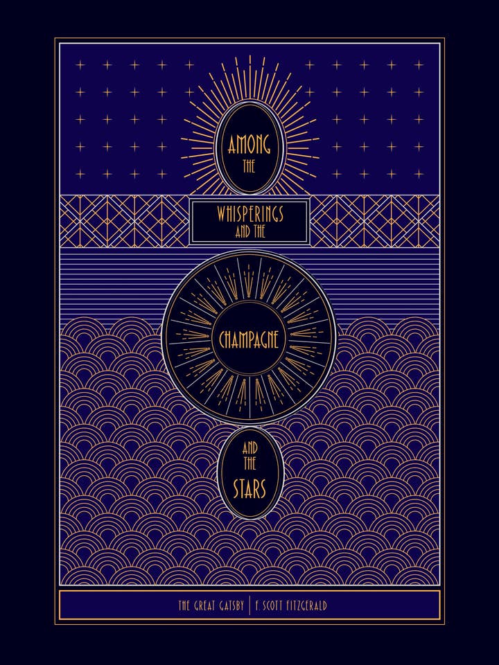 F. Scott Fitzgerald - O Grande Gatsby Print por atacado de Lucky Skye Graphics