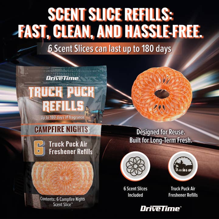 Belle Aroma® - Wholesale Car Freshener - Unisex - Truck Puck® Campfire Nights Refill (6-Pack)2