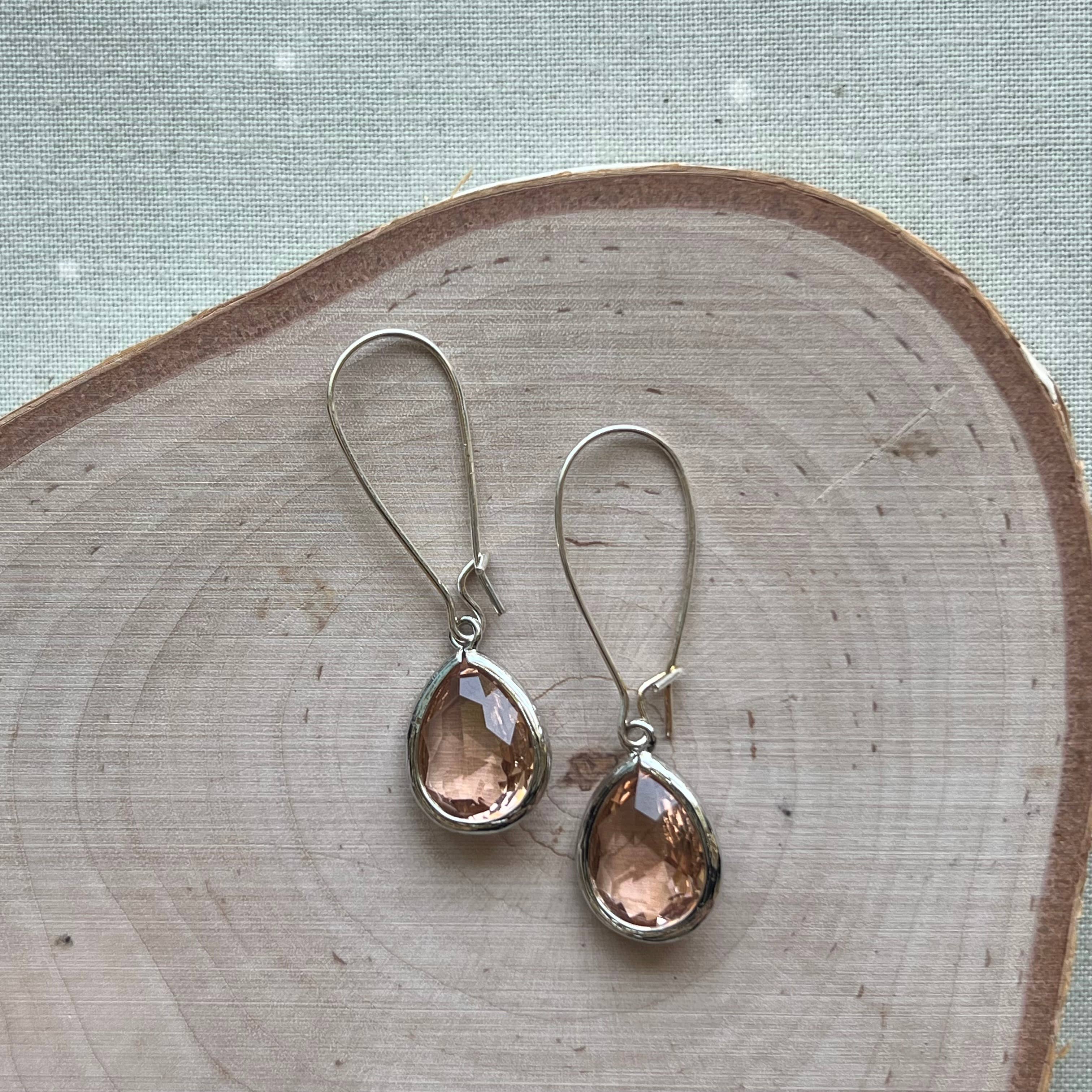 Dana Herbert - Wholesale Dangle Earrings - Silver Jane Bezel Glass Short Dangle Earrings15