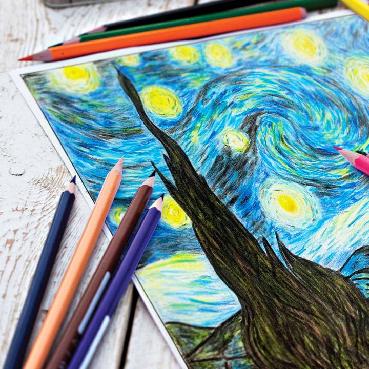 Pop Colors Colored Pencils and Coloring Sheets - Wholesale Painting/Drawing - Van Gogh Colors Colored Pencil Set5