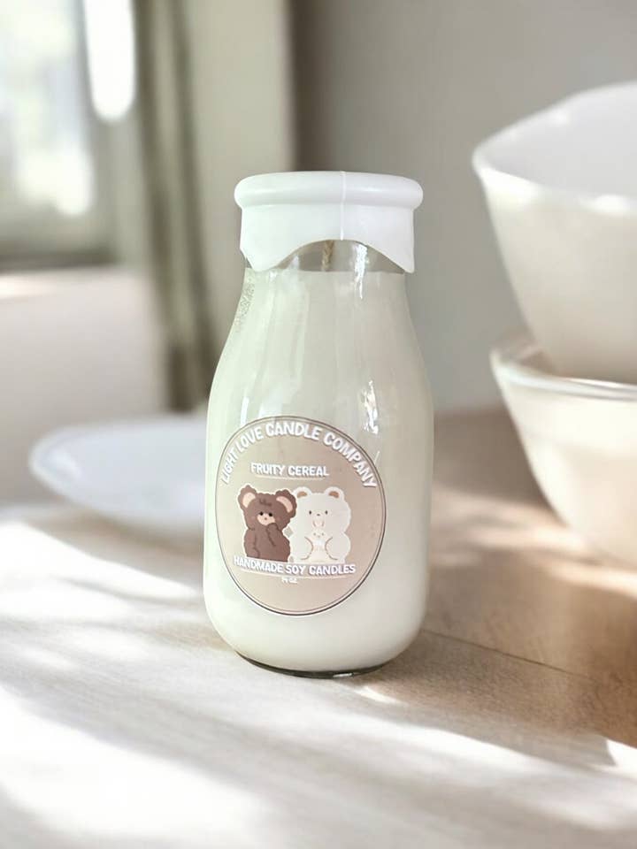Tarro de leche con cereales afrutados para venta al por mayor de Light Love Candle Company