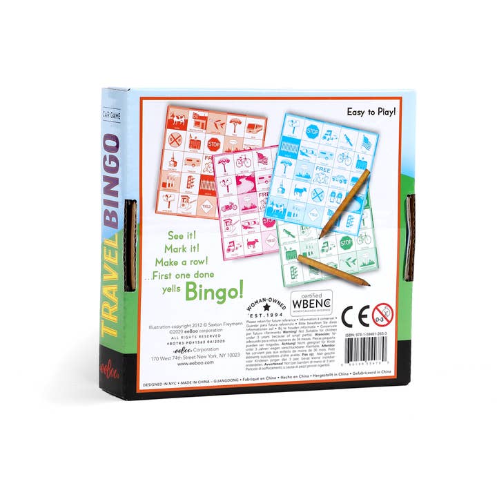 eeBoo - Wholesale Board Game - Travel Bingo Game1