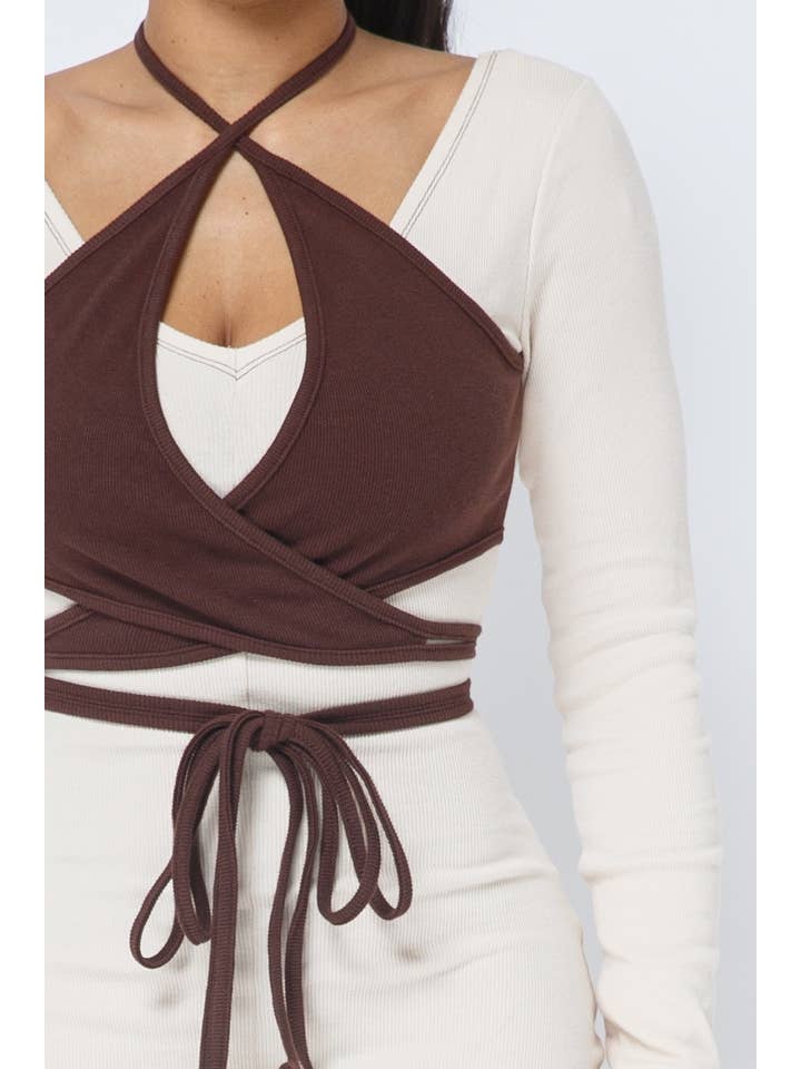 CAPSULLE - Wholesale Dress - Women's - CASUAL WEAR MIDI DRESS WITH WAIST TIE4