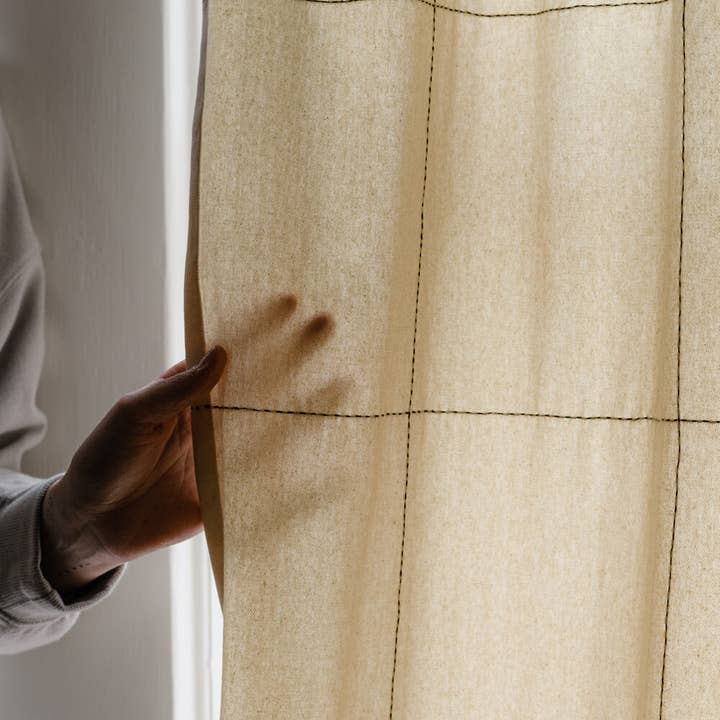 Anchal - Wholesale Curtain - Grid-Stitch Curtain Panel1