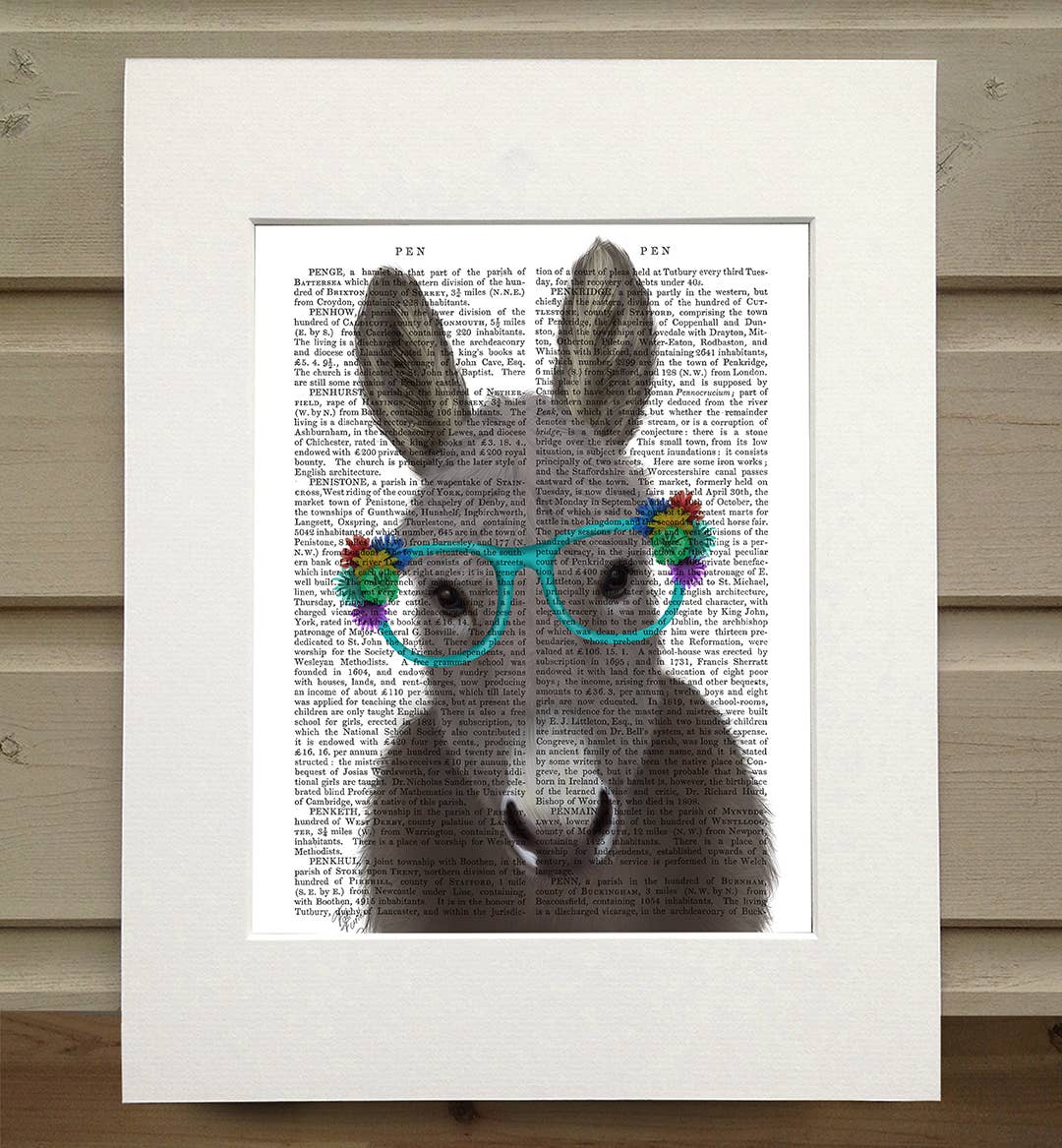 FabFunky Ltd - Wholesale Art Print - Donkey Turquoise Flower Glasses, book print / Art Print0