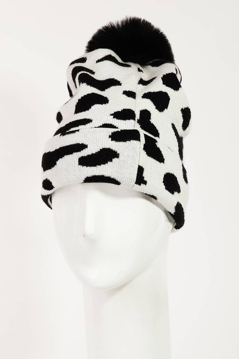 Collections by Fame Accessories - Wholesale Beanie - Dames - Muts met koeprint4