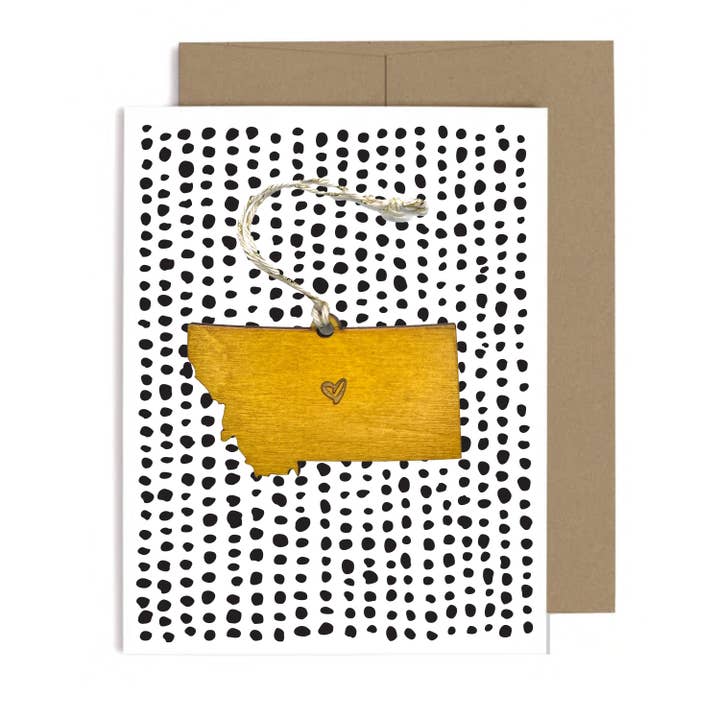 Montana Heart Ornament w/Card for wholesale by SnowMade