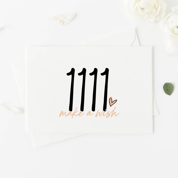 Coco Press - Wholesale Birthday card - Lucky Number 1111 Spiritual Numerology Card for Friend0