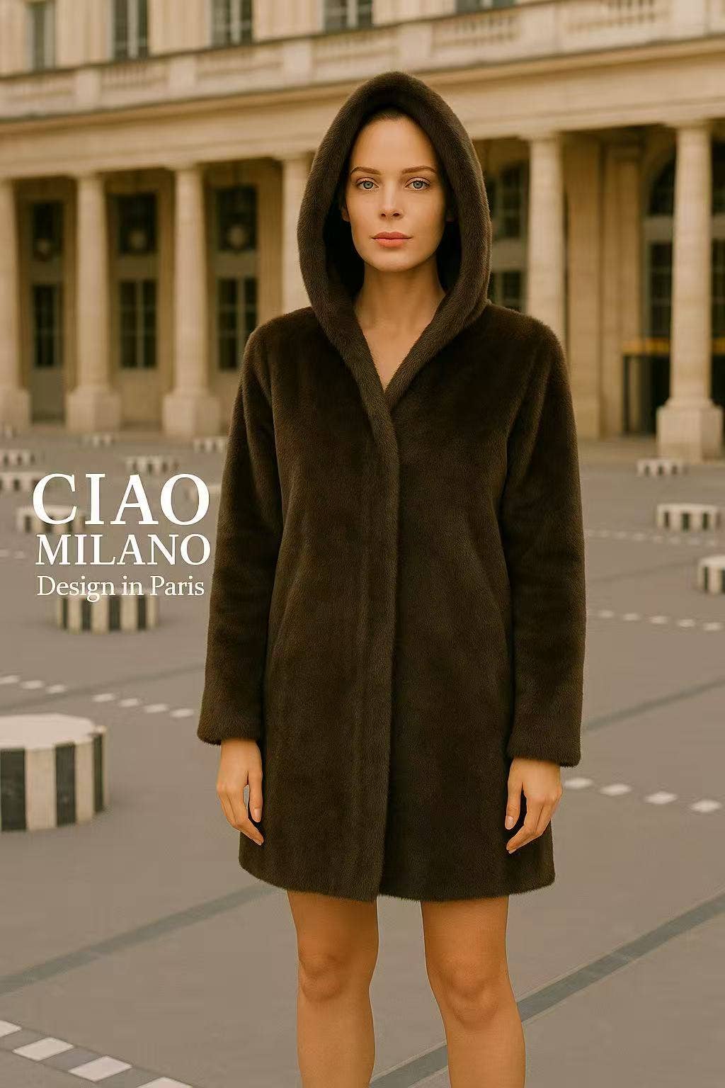 CIAO MILANO - Wholesale Fur/Faux Fur Coat - Women's - 284013 Cozy Hooded Coat0