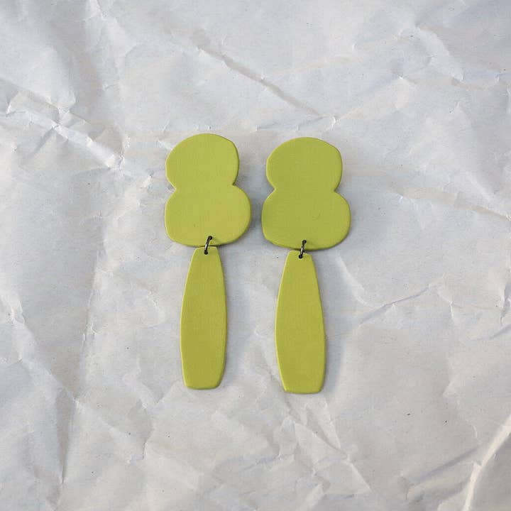 Fig. 8 Dangle Earrings in Chartreuse for wholesale by Shape + Form