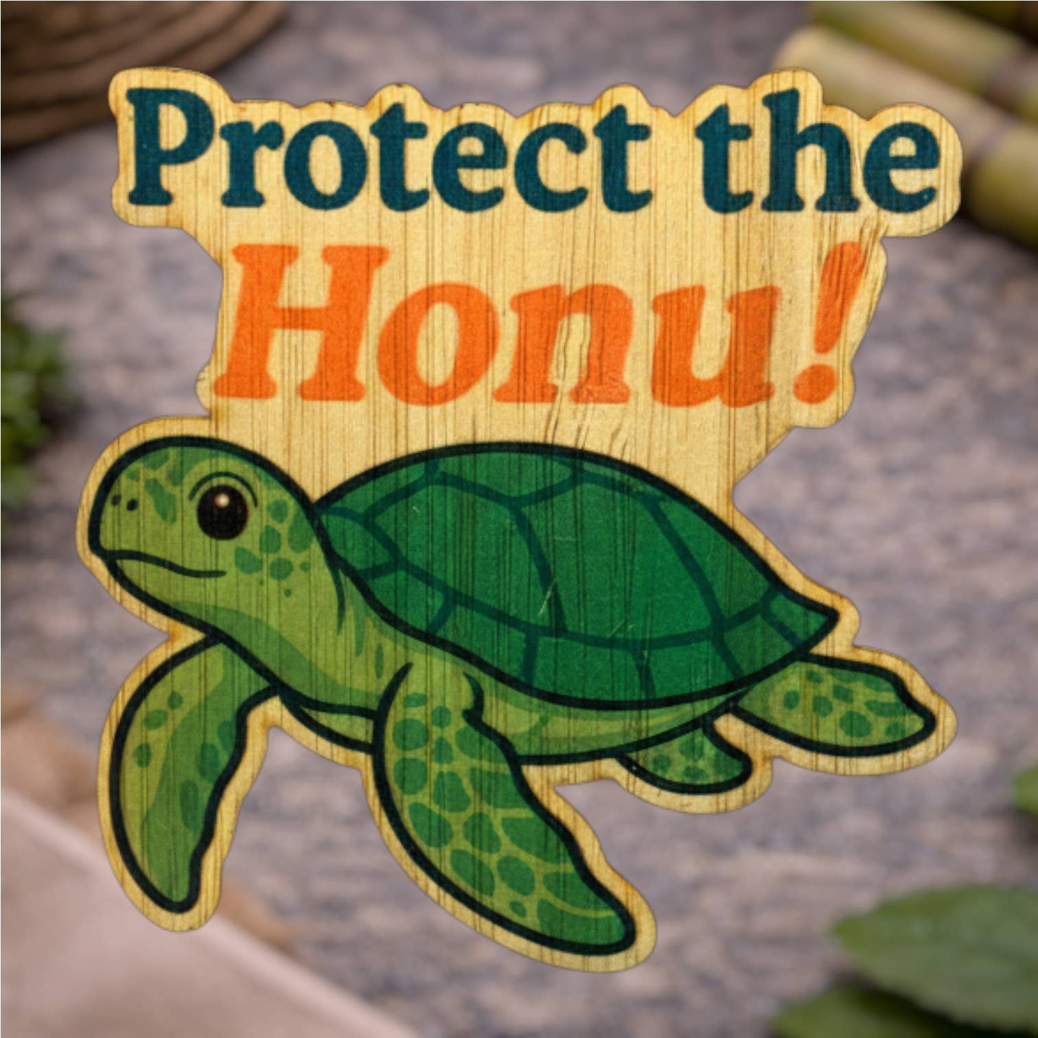 Bamboo Wood Stickers - Vendita all'ingrosso Adesivo - Proteggi l'Honu!0