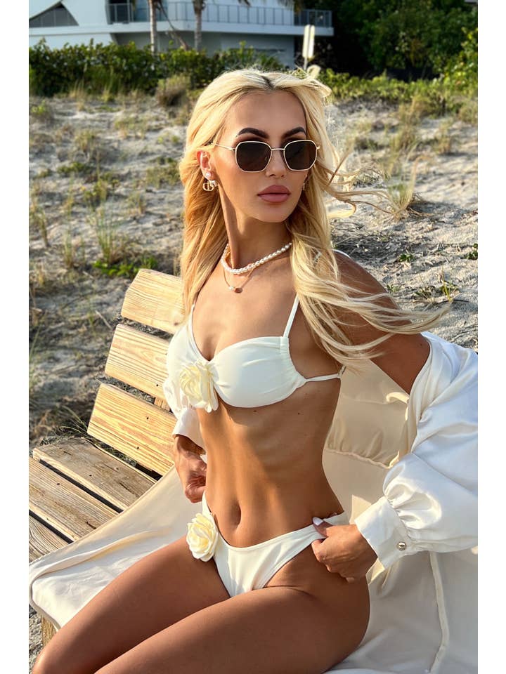 Style Sapphire - Wholesale Swim Bottoms - Women's - Tessa Rose Bikini Bottom - Ivory
