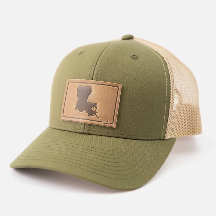 Range Leather Co. - Wholesale Trucker Hat - Unisex - Louisiana Silhouette Hat | Leather Patch Trucker Hat5