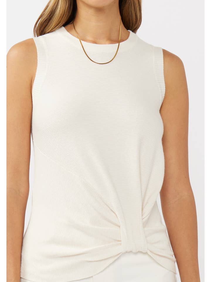 Lovestitch - Wholesale Tank Top - Women's - Ribbed Knot Front Sweater Tank 3